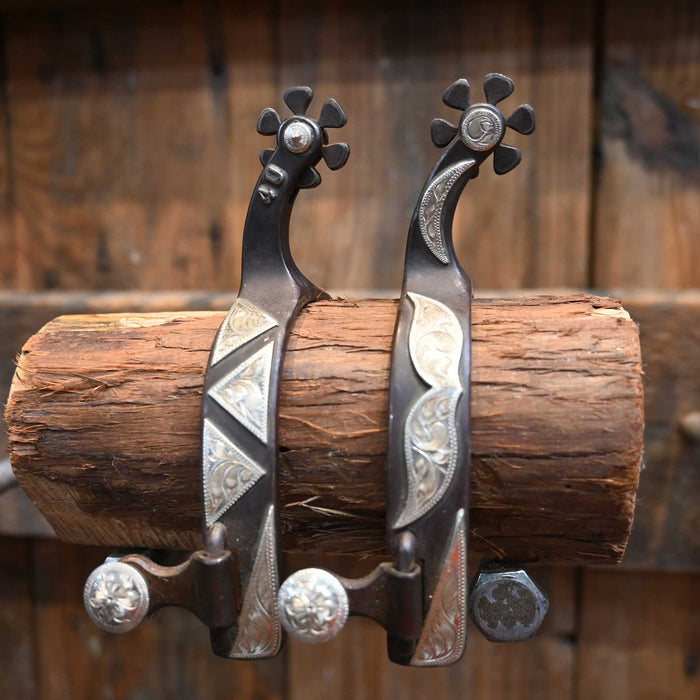 SAM Silver Mounted Spurs 187 Tack - Spurs Sam Jenkins