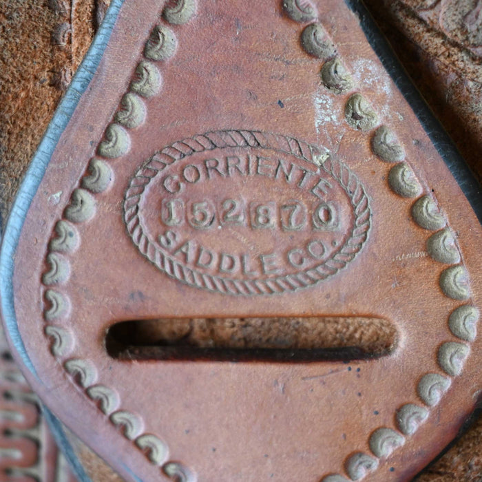 14.5" USED CORRIENTE TEAM ROPING SADDLE Saddles - Used Corriente