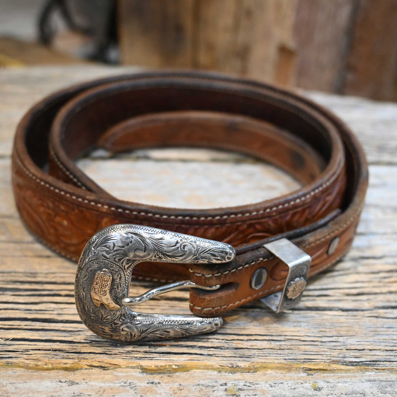 34" Bohlin Leather Belt w/Sunset Trails Buckle Collectibles Bohlin