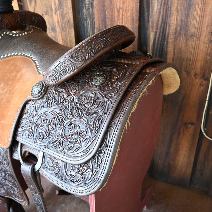 14.5" USED TEXAS SADDLERY TEAM ROPING SADDLE Saddles - Used Texas Saddlery