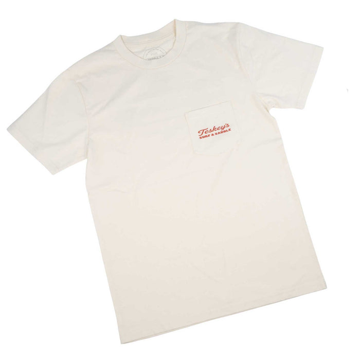 Teskey's Surf & Saddle Pocket Tee - Ecru TESKEY'S GEAR - SS T-Shirts Teskey's