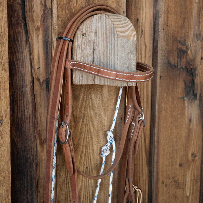 Cow Horse Supply D-Ring DL Twist Snaffle Bridle Rig w/Martingale