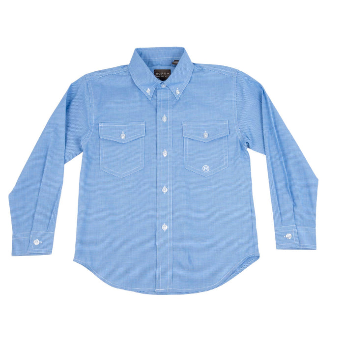 Roper Boy's Western Stretch Mini Checkered Button Down Shirt KIDS - Boys - Clothing - Shirts - Long Sleeve Shirts Roper Apparel & Footwear