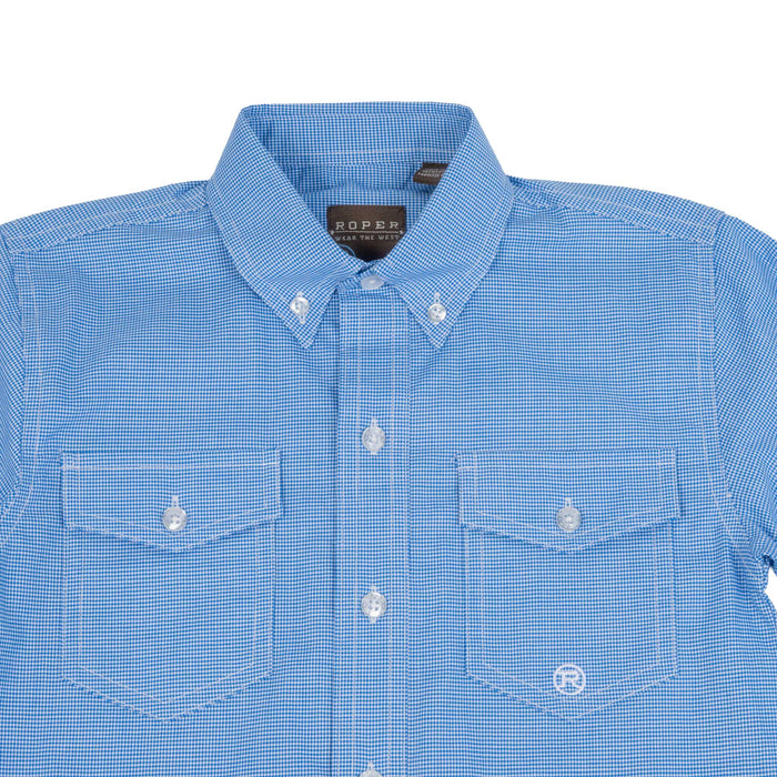 Roper Boy's Western Stretch Mini Checkered Button Down Shirt KIDS - Boys - Clothing - Shirts - Long Sleeve Shirts Roper Apparel & Footwear