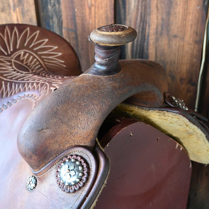 14" USED J.P. NOGUEIRA CALF ROPING SADDLE Saddles - Used J.P. Nogueira