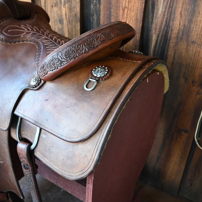 14" USED J.P. NOGUEIRA CALF ROPING SADDLE Saddles - Used J.P. Nogueira