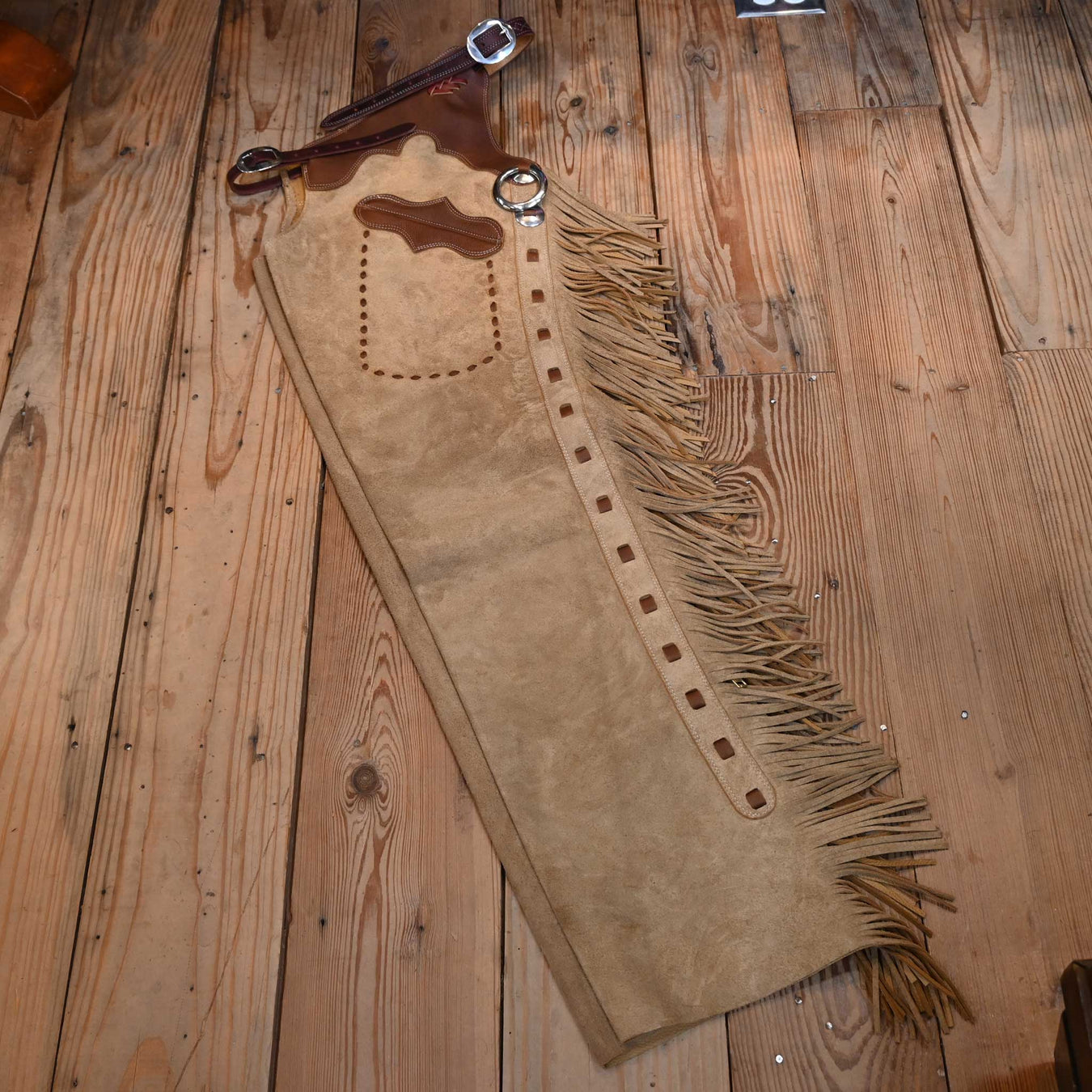 Teskey's X-Large Roughout Tan Shotgun Chaps Tack - Chaps & Chinks Teskey's