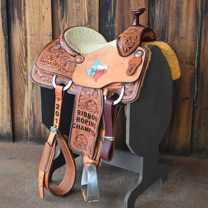 14" USED COWPUNCHER TEAM ROPING SADDLE