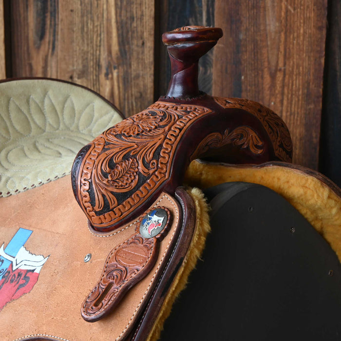 14" USED COWPUNCHER TEAM ROPING SADDLE