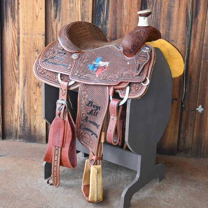 15" USED COWPUNCHER ROPING SADDLE