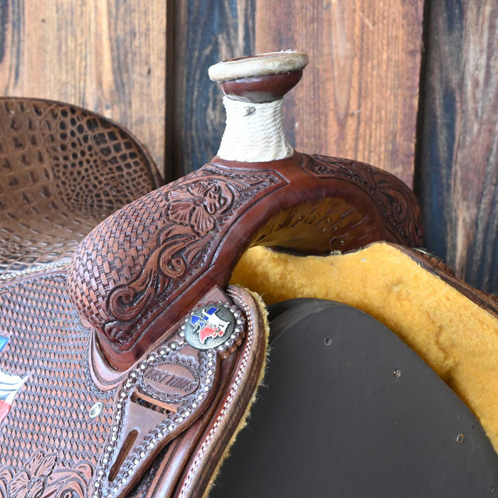 15" USED COWPUNCHER ROPING SADDLE