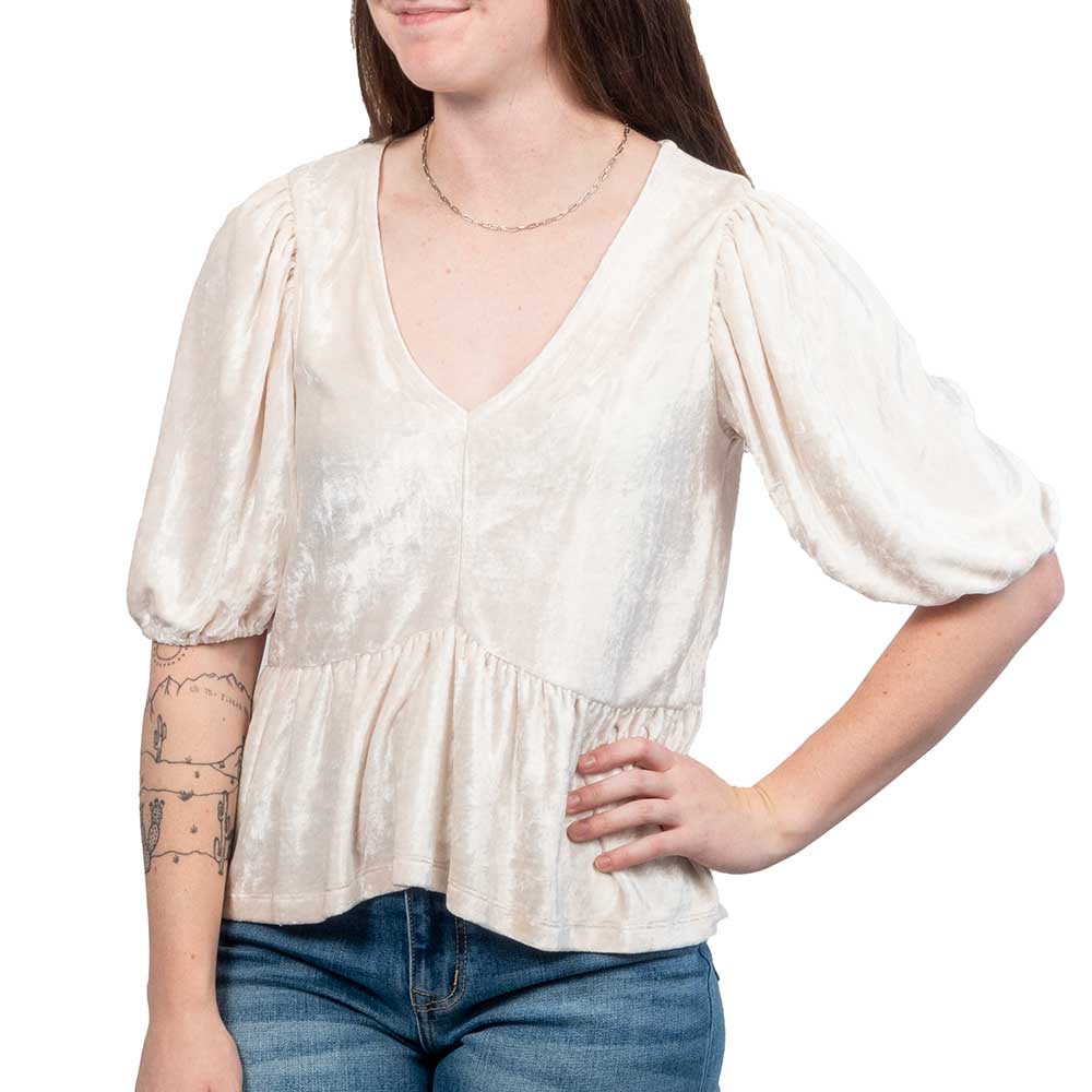 Dylan Velvet Ruffle Top WOMEN - Clothing - Tops - Short Sleeved Dylan