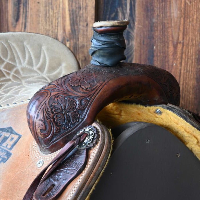 14" USED SCOTT THOMAS TEAM ROPING SADDLE