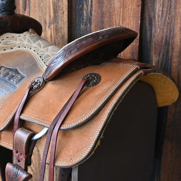 14" USED SCOTT THOMAS TEAM ROPING SADDLE