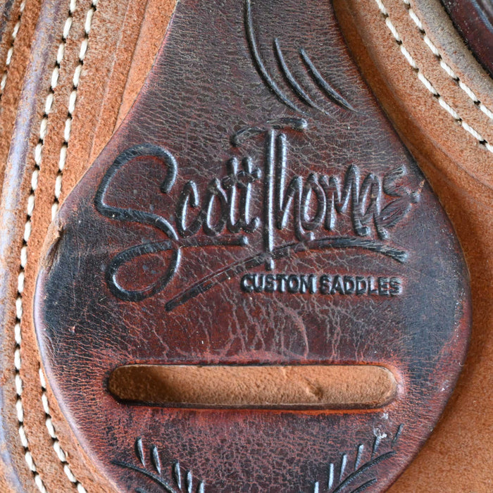 14" USED SCOTT THOMAS TEAM ROPING SADDLE