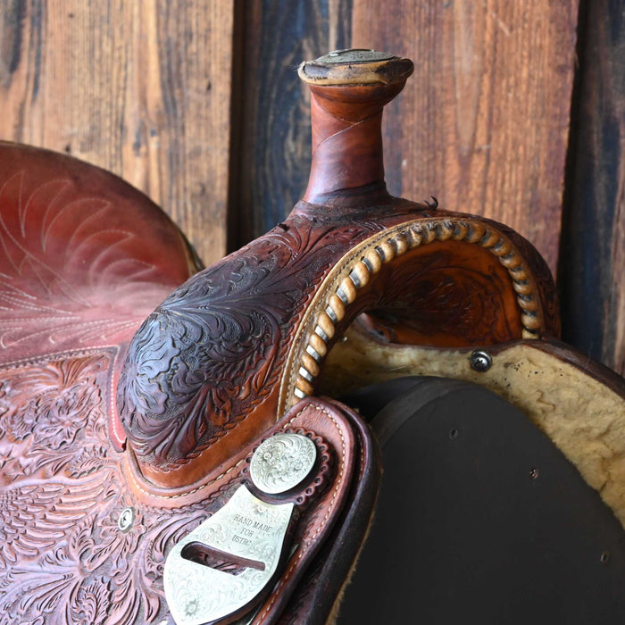 15" USED JIM TAYLOR ROPING SADDLE