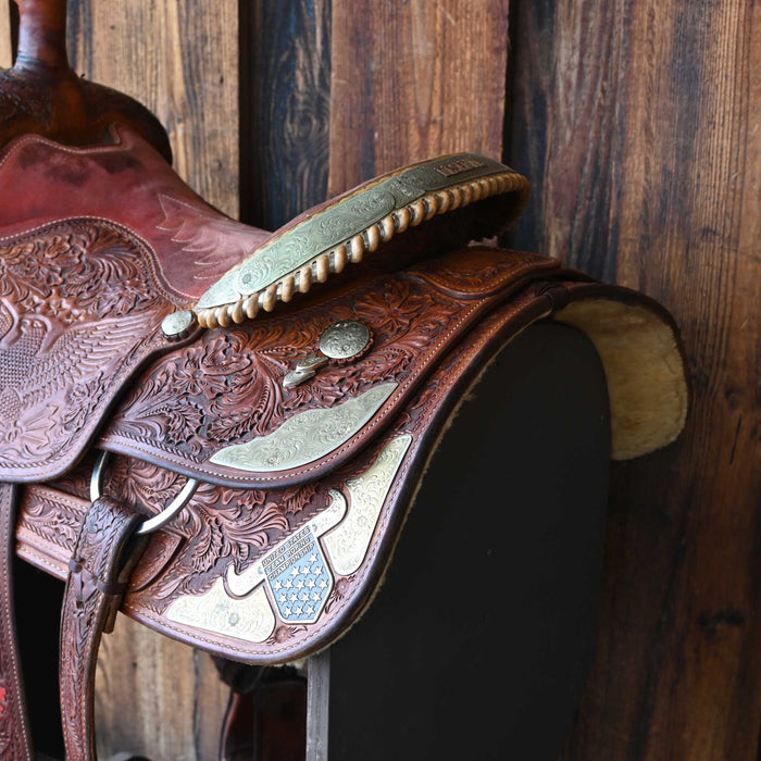 15" USED JIM TAYLOR ROPING SADDLE
