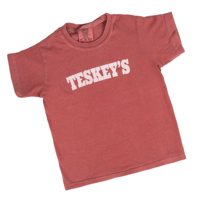 Teskey's Youth Plain Logo Tee - Crimson