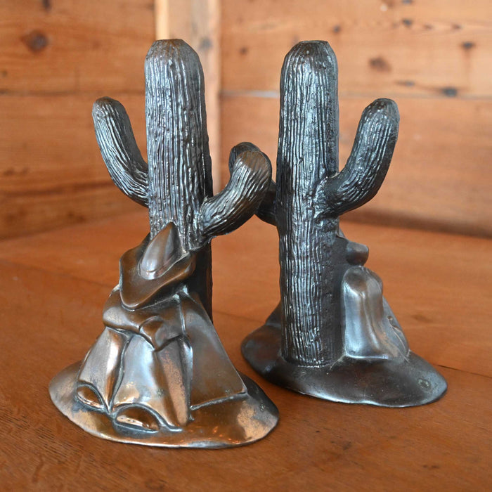 1950's Cowboy Under a Cactus Bookends