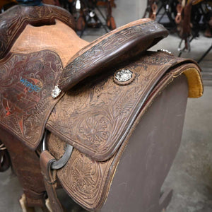 14.5" USED CACTUS TEAM ROPING SADDLE Saddles Teskeys