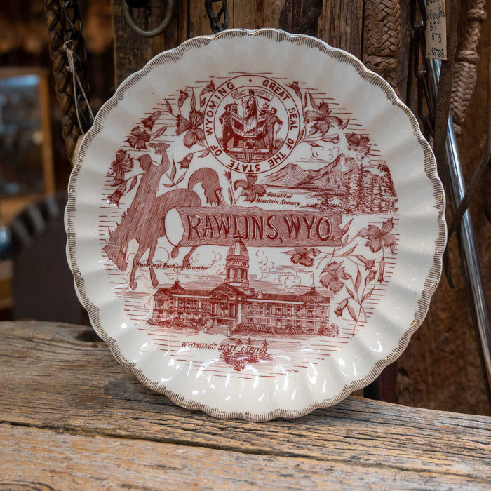 Vintage Rawlins Wyo. Souvenir Plate