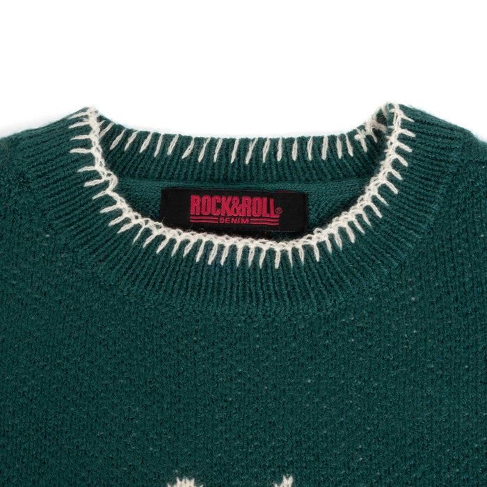 Rock & Roll Denim Girl's Horse Rider Teal Sweater