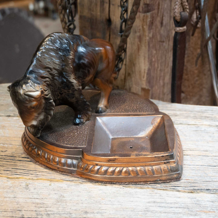Vintage Metal Buffalo Ashtray