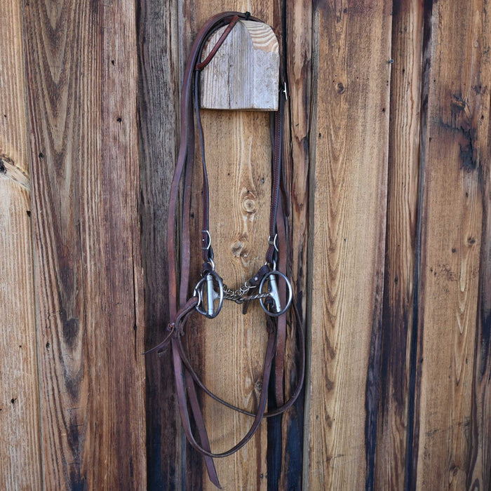 Reinsman Locked O-Ring Twisted Wire Snaffle Bridle Rig Sale Barn Reinsman