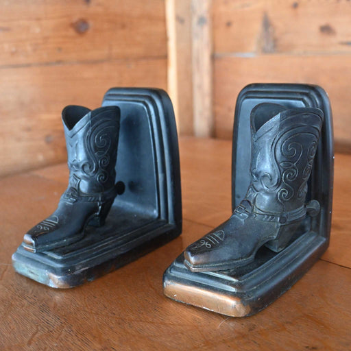 1930's-50's Trophy Craft Co. Heavy Cowboy Boot Bookends Collectibles misc