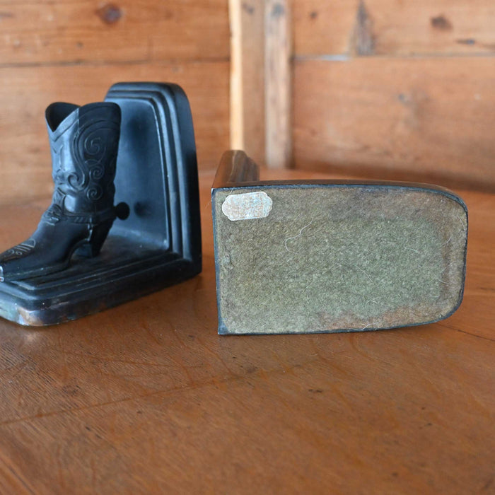 1930's-50's Trophy Craft Co. Heavy Cowboy Boot Bookends