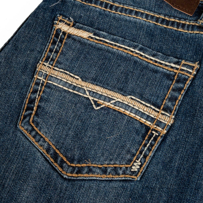 Rock & Roll Denim Men's Ladder Embroidered Double Barrel Straight Bootcut Jean