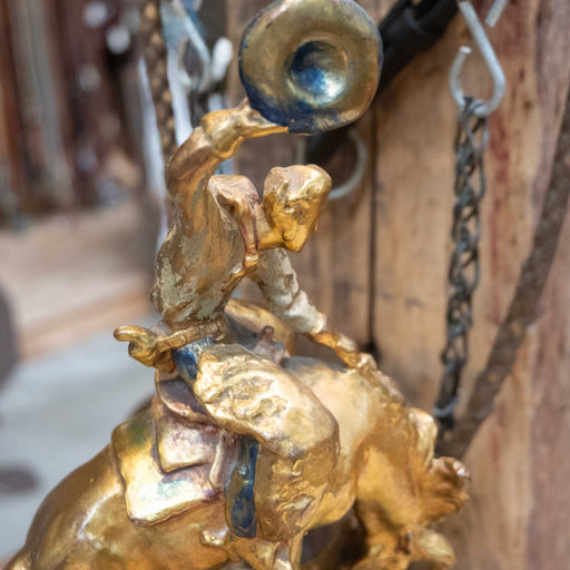 Painted Brass Bronc Sculpture By Paul Herzel Collectibles Paul Herzel