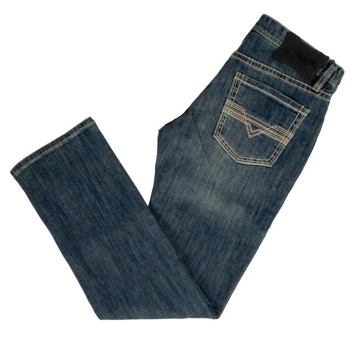 Rock & Roll Denim Men's Embroidered Revolver Straight Boot Jean