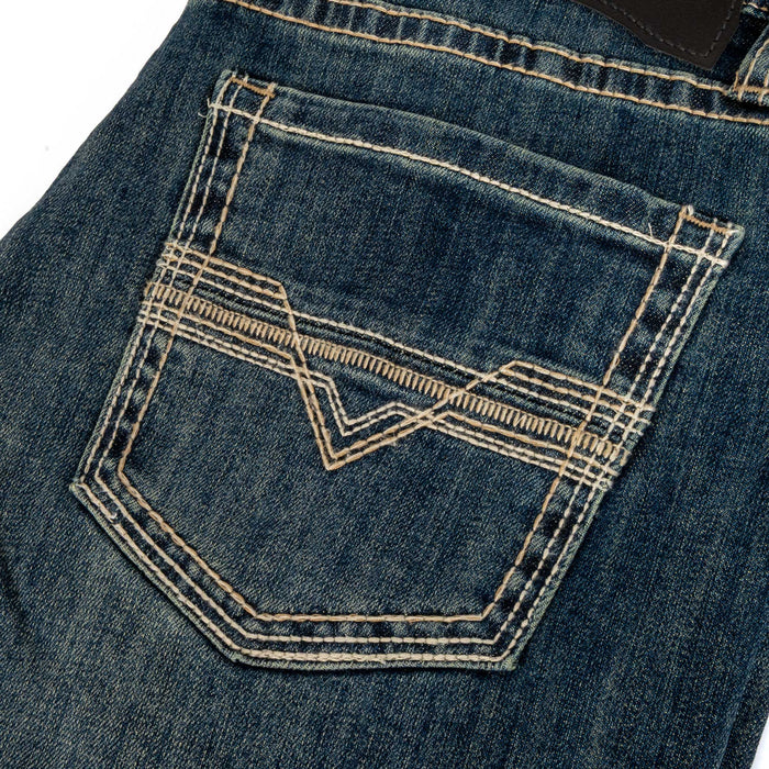 Rock & Roll Denim Men's Embroidered Revolver Straight Boot Jean