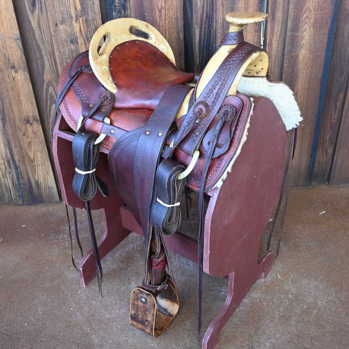 15" USED CLINT MORTENSON MULE SADDLE Saddles - Used Clint Mortenson