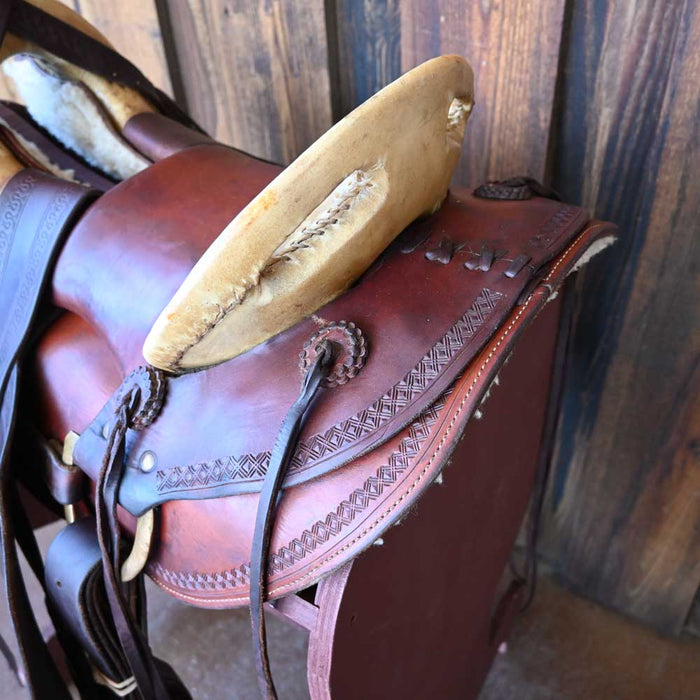 15" USED CLINT MORTENSON MULE SADDLE Saddles - Used Clint Mortenson