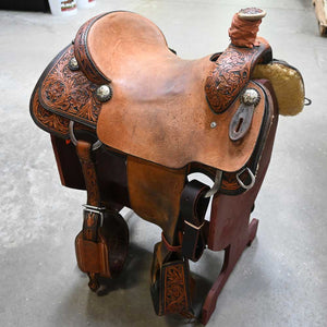 15.5" USED TRENT WARD PLATINUM SERIES ROPING SADDLE