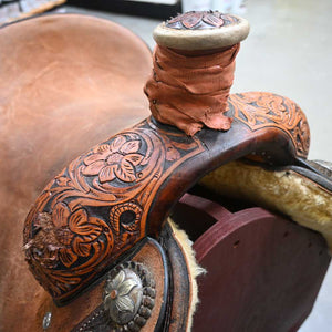 15.5" USED TRENT WARD PLATINUM SERIES ROPING SADDLE