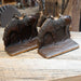 Bronze Grazing Horse Bookends Stamped 9894 Collectibles MISC