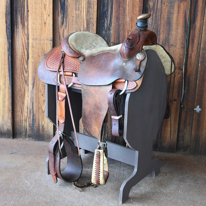 15" USED BILLY COOK TEAM ROPING SADDLE