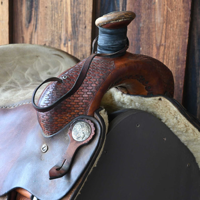 15" USED BILLY COOK TEAM ROPING SADDLE