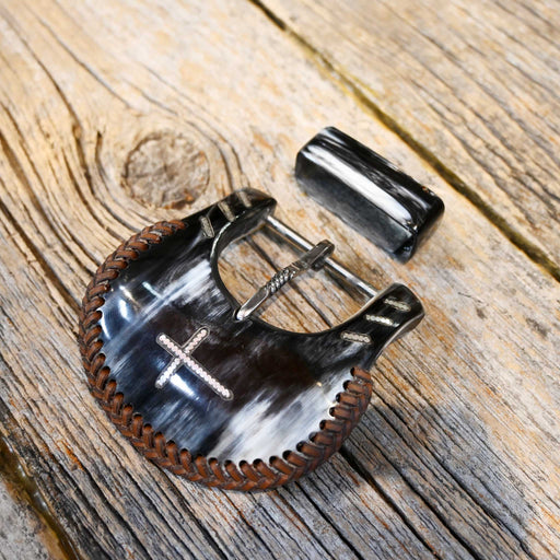 Two Piece Cow Horn Belt Buckle ACCESSORIES - Additional Accessories - Buckles MISC