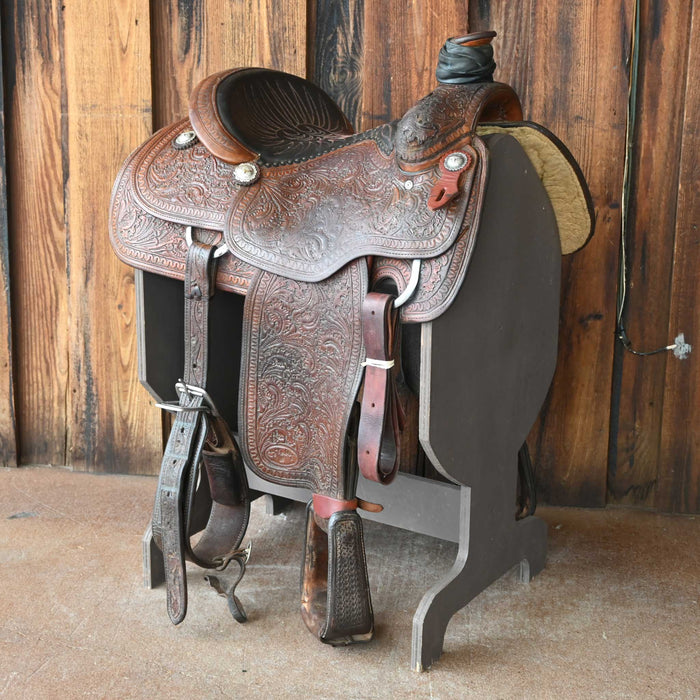 14.5" USED JAY NORDLEY TEAM ROPING SADDLE