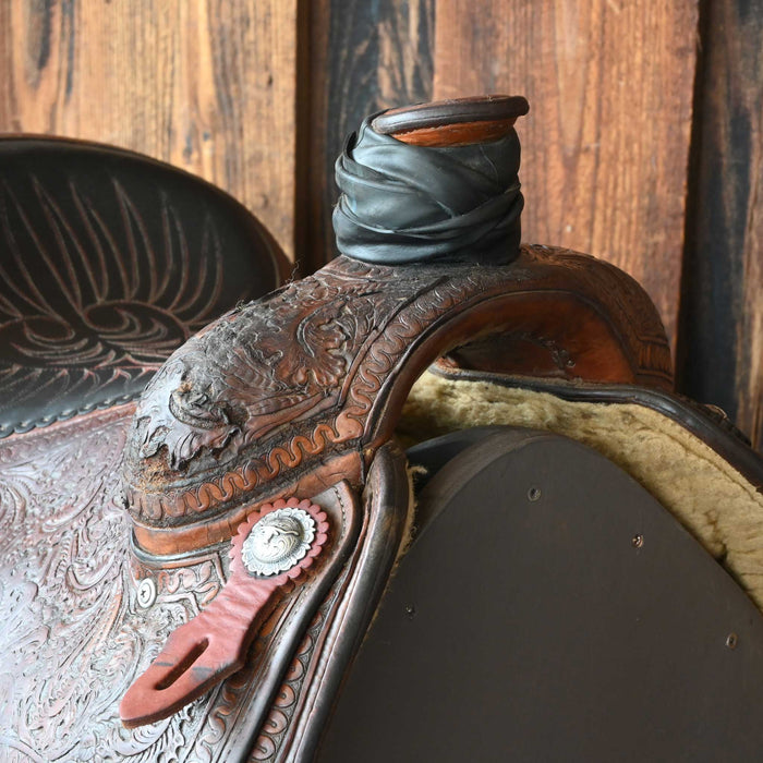 14.5" USED JAY NORDLEY TEAM ROPING SADDLE