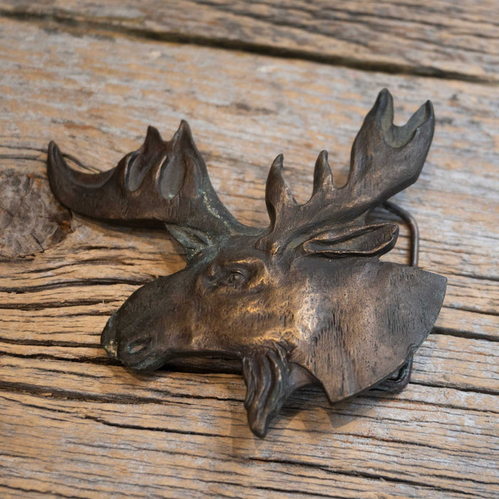 Vintage 1976 Bergamot Brass Works Michigan Moose Buckle ACCESSORIES - Additional Accessories - Buckles Bergamot Brass Works