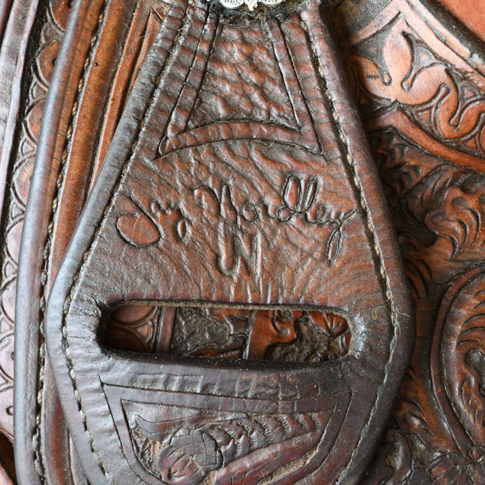 14.5" USED JAY NORDLEY TEAM ROPING SADDLE