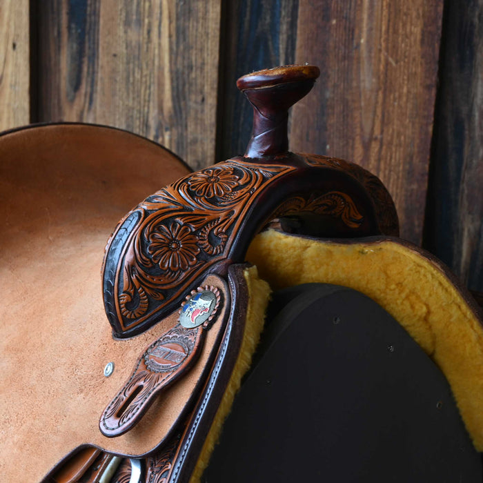 14" USED COWPUNCHER TEAM ROPING SADDLE