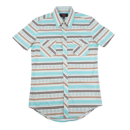 Rock & Roll Denim Men's Teal Striped Snap Shirt MEN - Clothing - Shirts - Short Sleeve Panhandle