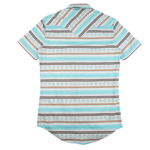 Rock & Roll Denim Men's Teal Striped Snap Shirt MEN - Clothing - Shirts - Short Sleeve Panhandle