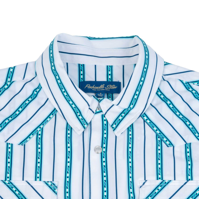 Panhandle Slim Men's Western Turquoise Stripe Snap Shirt MEN - Clothing - Shirts - Short Sleeve Panhandle